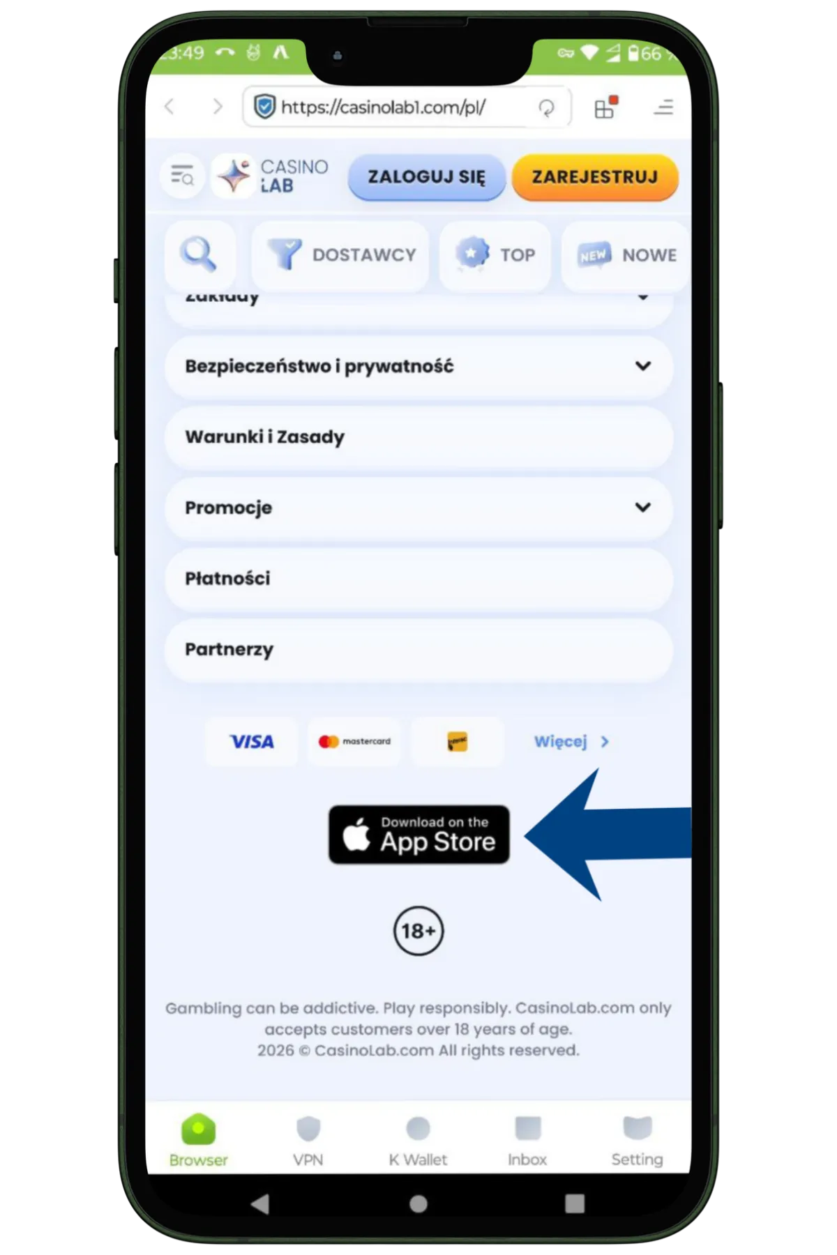 Przejdź do App Store casino online iphone