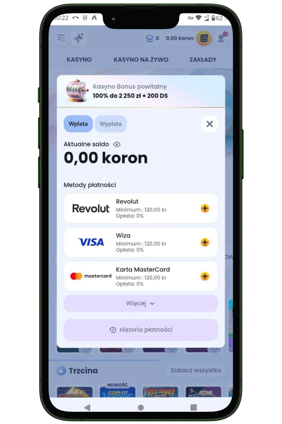 Wpłać depozyt w kasyno na iphone