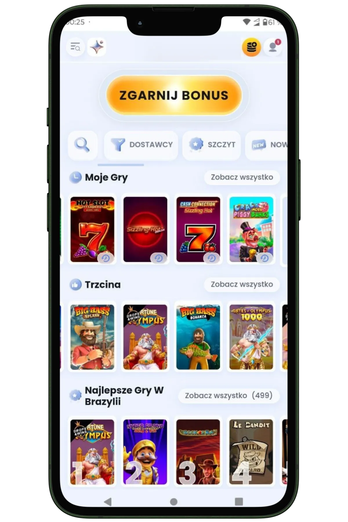 Wybierz grę i graj w kasyno iphone