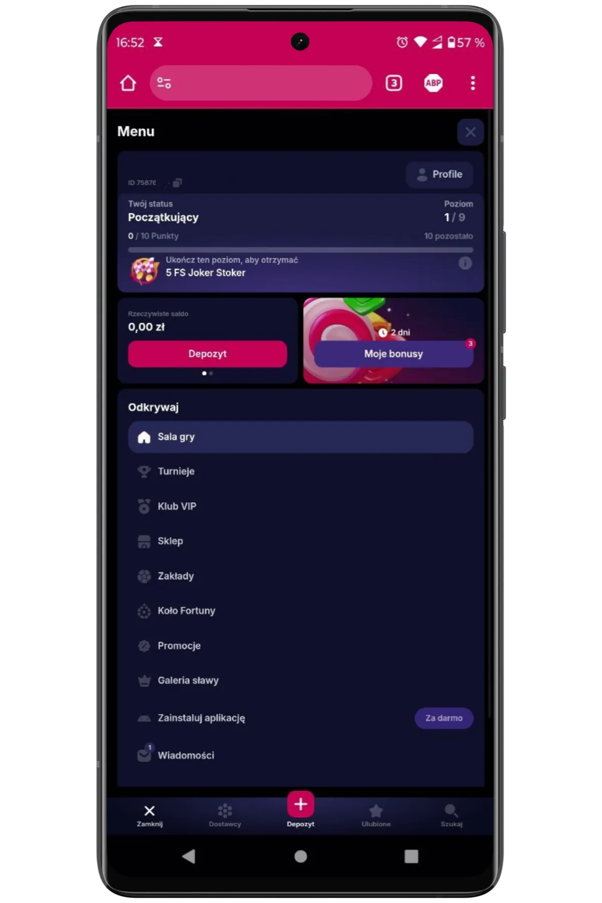 nvcasino app weryfikacja konta