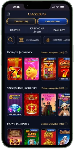 Cazeus app automaty z progresywnymi jackpotami
