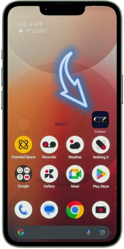 Cazeus Casino app ikona na ekranie głównym telefonu