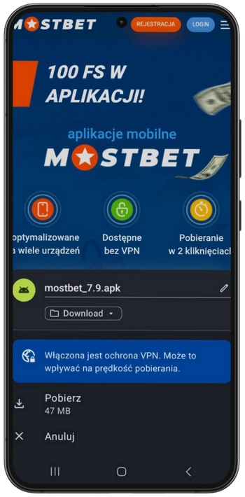 Zapisz i zainstaluj Mostbet Casino app